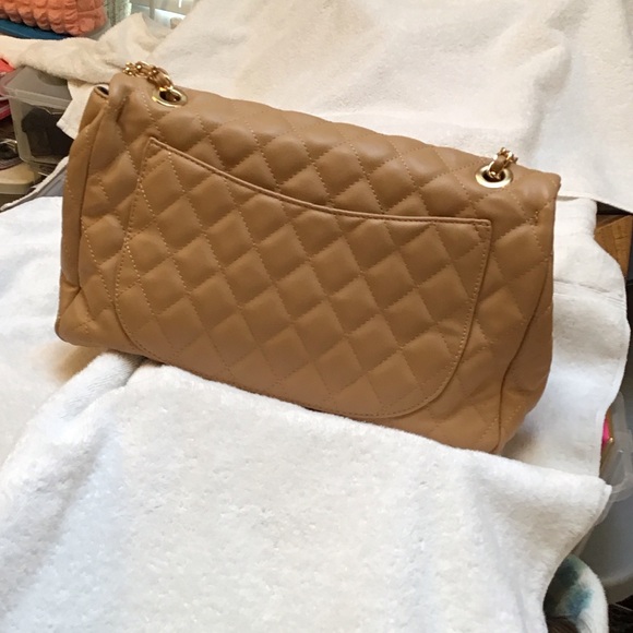 DESIGNER INSPIRED QUILTED TAN  SHOULDER BAG, NWT - Picture 5 of 8